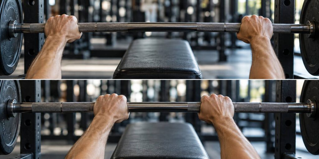 Illustration de détail sur le sujet : Développé couché : muscles, technique et écartement des mains