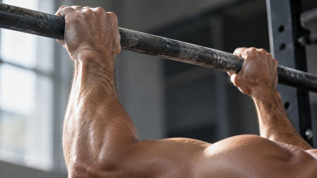 Illustration de détail sur le sujet : Traction pull-up : muscles ciblés, prise et progression